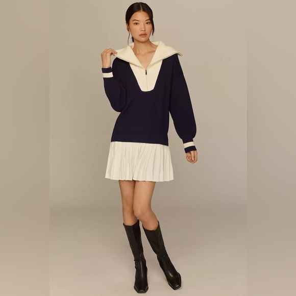 Anthropologie Dresses & Skirts - NWT Size MP (P2P 23") - Anthropologie Maeve Sweater Twofer Mini Dress